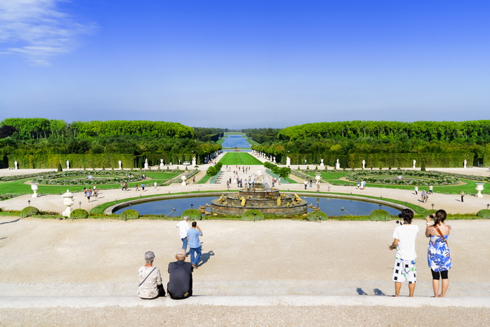Фотографии дворцово-паркового комплекса Версаль (Иль-де-Франс, Франция). Вид на парк со стороны дворца